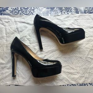 Stuart Weitzman Dancefloor 130 patent leather platform heels, size 9B